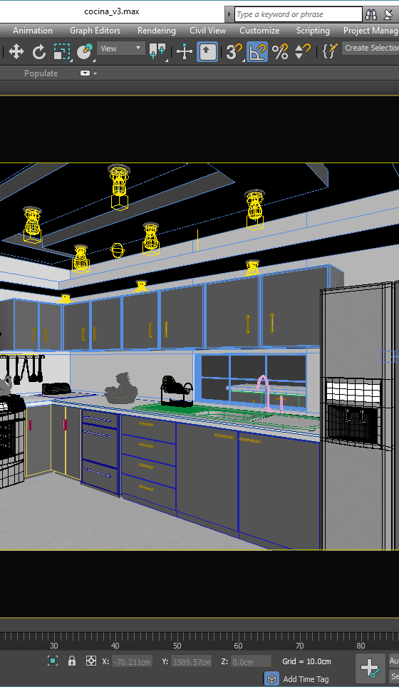 Cocina 3D Visualización Arquitectónica