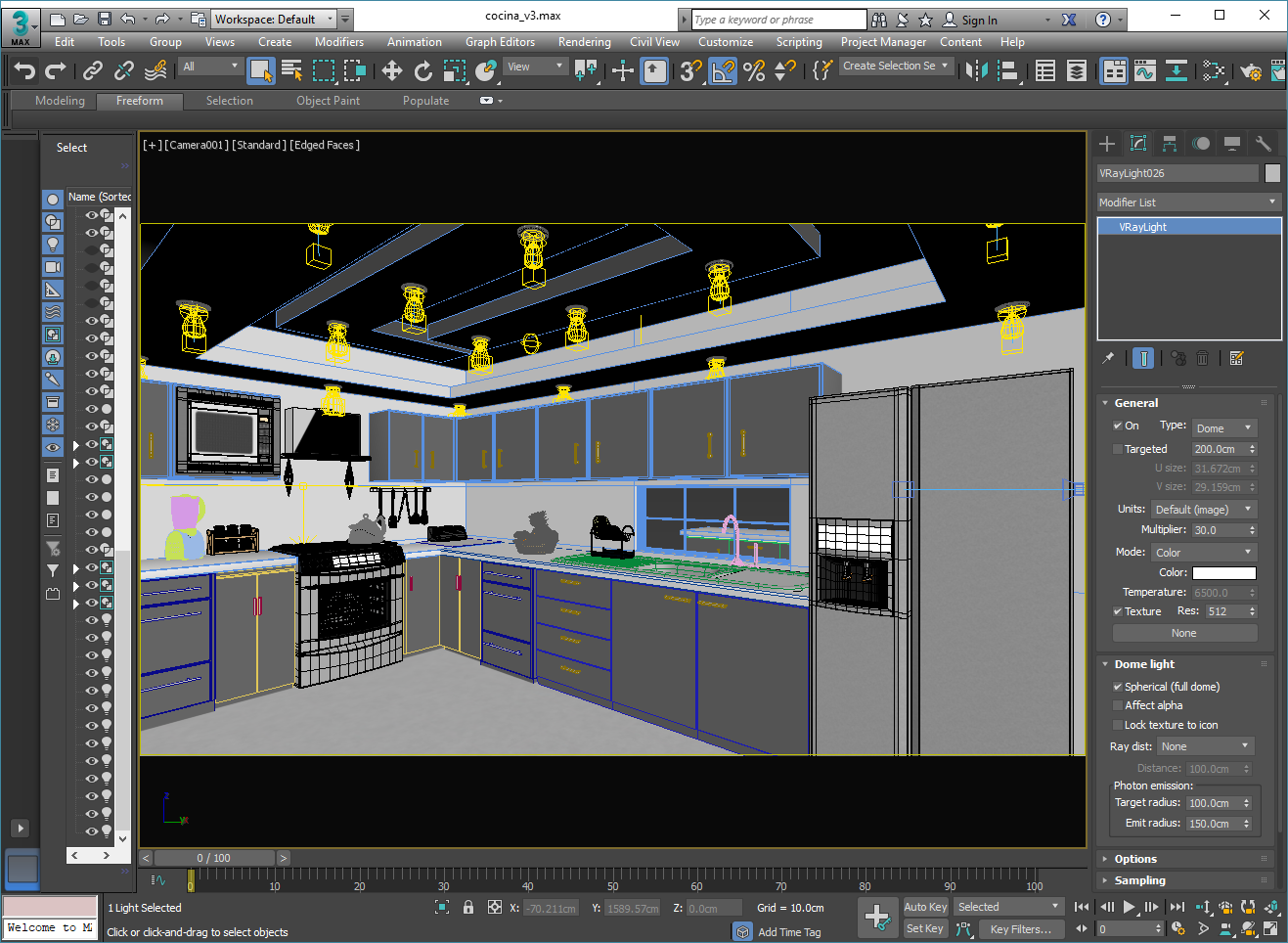 Cocina 3D Visualización Arquitectónica